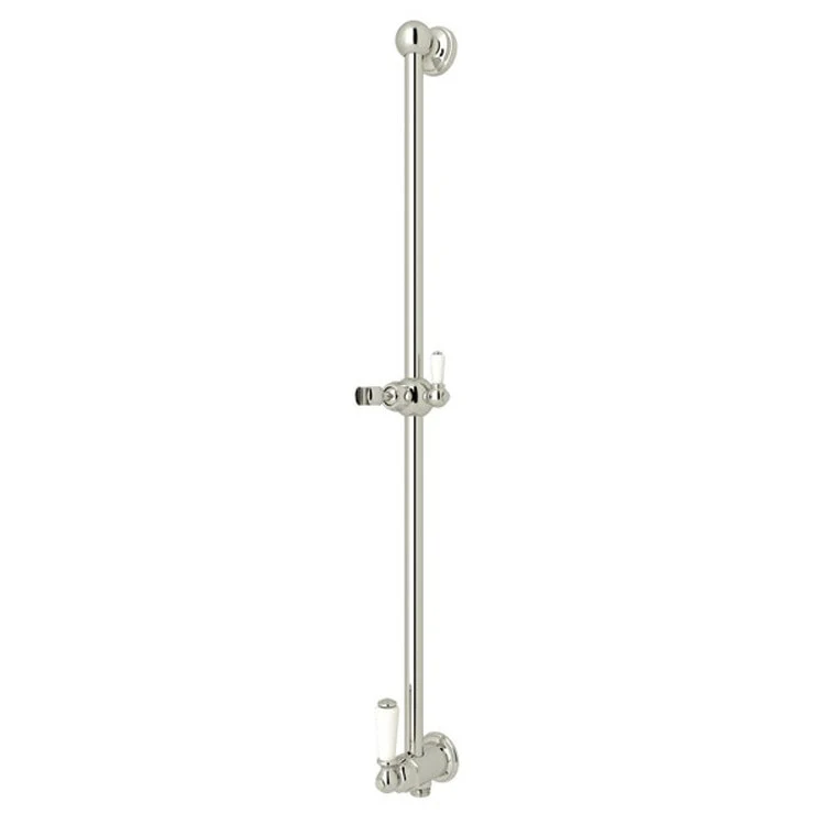 Handshower Bar Edwardian with Integrated Volume Control & Outlet Unlacquered Brass 25 Inch - Frankwebs