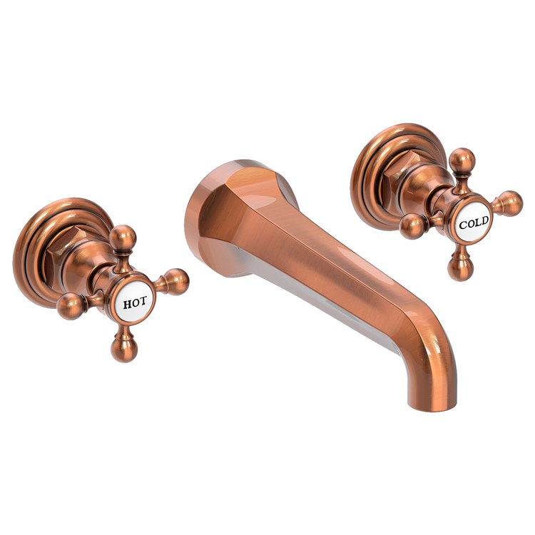 Lavatory Faucet Astor Wall Mount 8 Inch Spread 2 Cross ADA Watersense Flat Black 1.2 Gallons Per Minute Brass Less Drain Spout Reach 7-1/2 Inch - Frankwebs