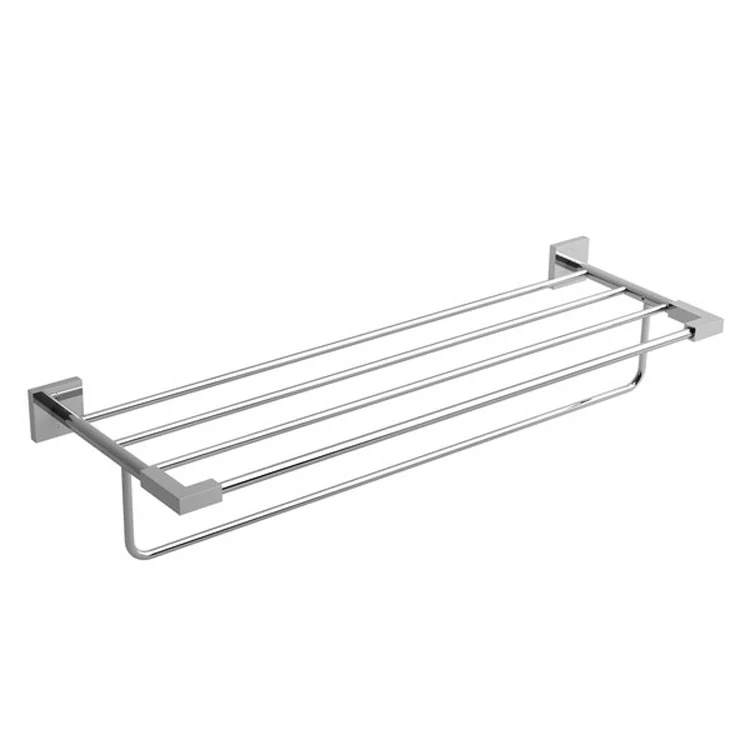 Towel Bar Kubik 24 Inch with Shelf Black Zinc 8-5/8 Inch - Frankwebs