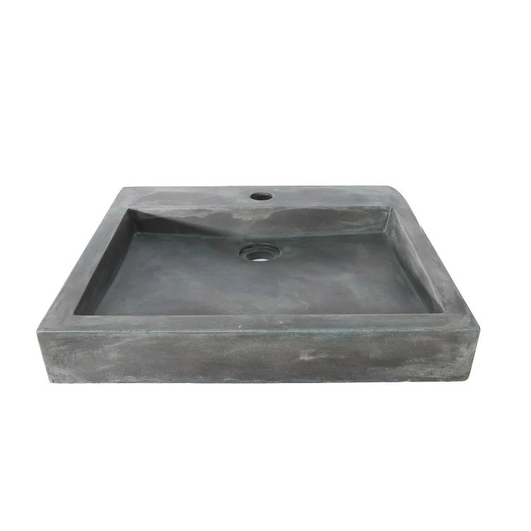 Vessel Ewan Above Counter Rectangle 19-3/4 Inch Copper Green Concrete - Frankwebs