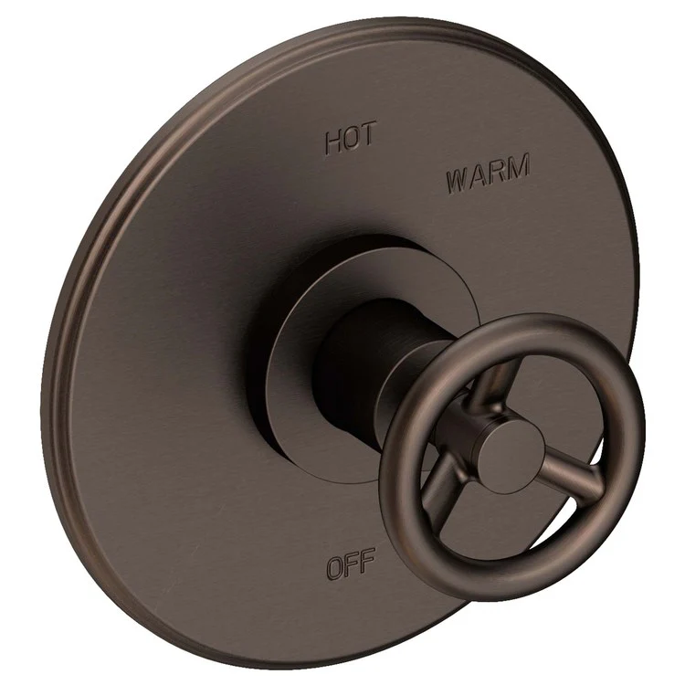 Pressure Balance Valve Trim Slater Round 1 Wheel Antique Brass Depth 3-3/7 Inch - Frankwebs
