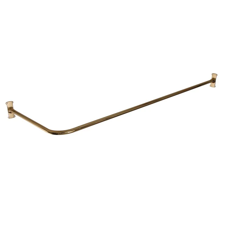 Shower Rod Corner Polished Brass 66 x 26 Inch Brass - Frankwebs