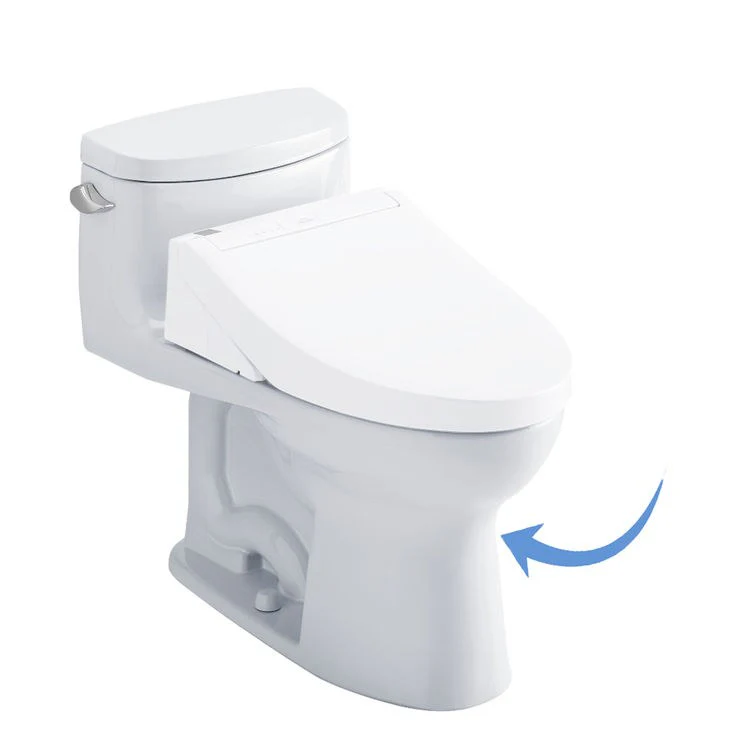 Toilet Supreme II 1 Pieces Universal Height Washlet+S500e Ready Cotton Elongated ADA 25-5/8 Inch 1.28GPF 12 Inch Rough-In Tornado Left Hand Less Seat - Frankwebs