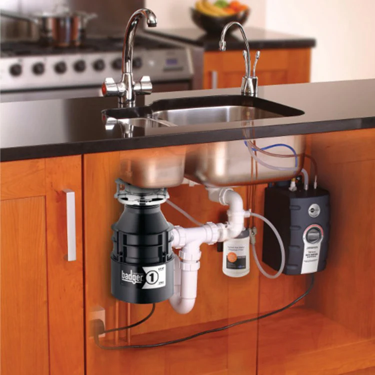 Badger 1 Compact 1/3 HP Continuous Feed Garbage Disposal with Power Cord - Frankwebs