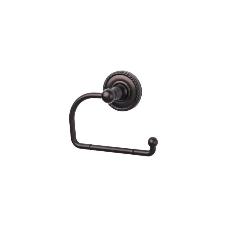 Edwardian Open Post Toilet Paper Holder with Rope Backplate - Brushed Satin Nickel - Frankwebs
