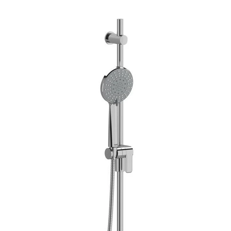 Handshower Set Round 3-Jet with Cursor Chrome 3 Function WaterSense 1.8 Gallons per Minute 36 Inch Slide Bar - Frankwebs
