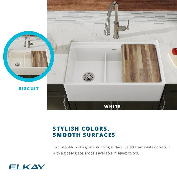 Kitchen Sink Fireclay 33 x 20 Inch Double Bowl 60/40 with Aqua Divide Apron Front White Farmhouse Drain Location Center Workstation - Frankwebs