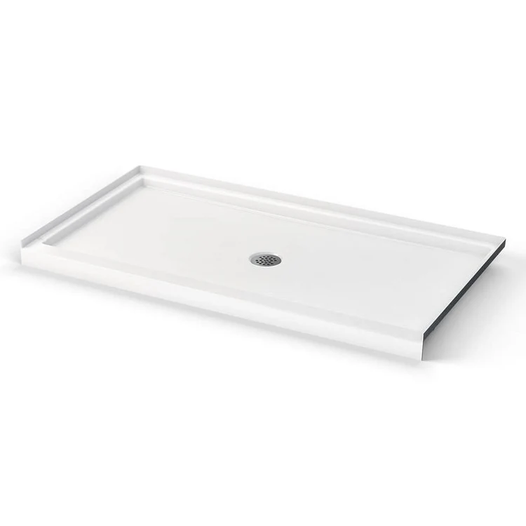 Shower Base Icon Alcove White 60 x 34 Inch AcrylX Center Drain Textured Floor - Frankwebs