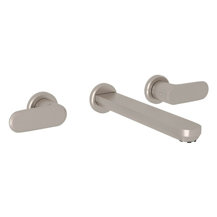 Lavatory Faucet Meda Wall Mount 2 Metal Lever Satin Nickel 1.2 Gallons per Minute - Frankwebs