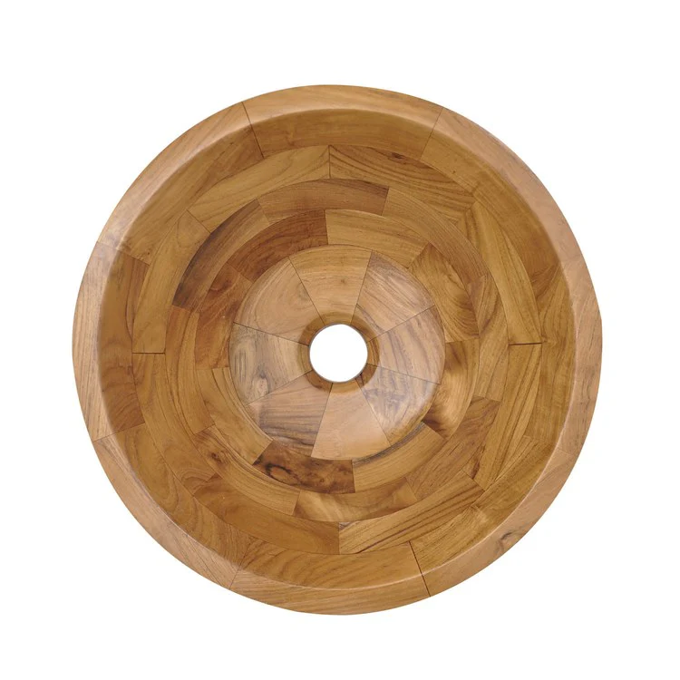 Vessel Catali Above Counter 13-3/4 Inch Teak Natural Wood - Frankwebs