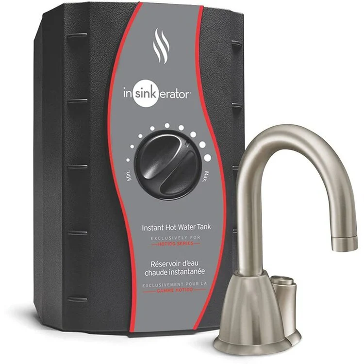 Hot Water Dispenser Invite Instant with Hot Water Tank 1 Push Button 1 Hole Satin Nickel High Arc - Frankwebs
