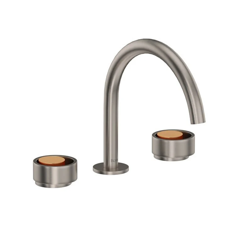 Lavatory Faucet Eclissi Deck Mount 2 Circular Satin Nickel/Matte Black 1.2 Gallons per Minute 4-1/8 Inch - Frankwebs