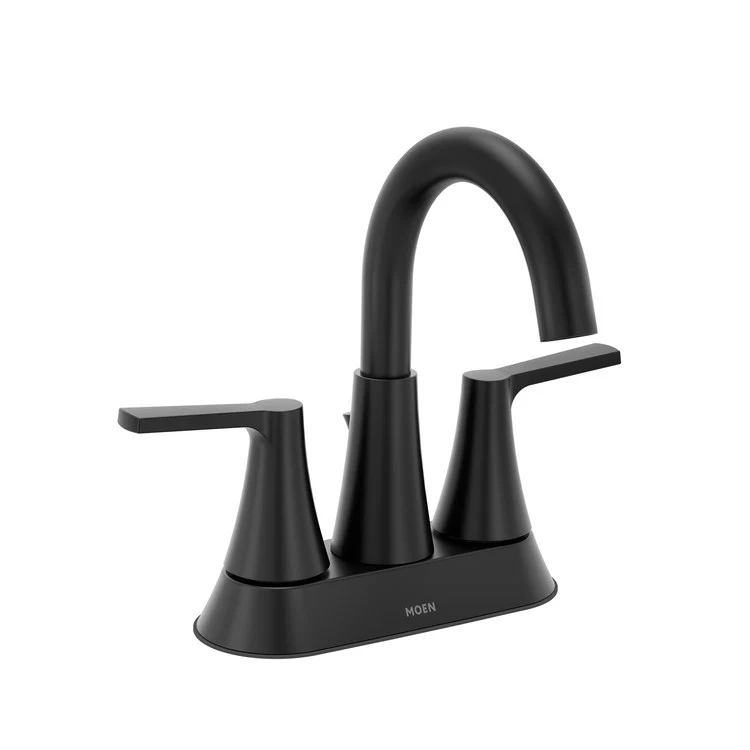 Lavatory Faucet Jase Centerset 4 Inch Spread 2 Lever ADA Matte Black 1.2 Gallons per Minute Pop-Up 2 Hole - Frankwebs