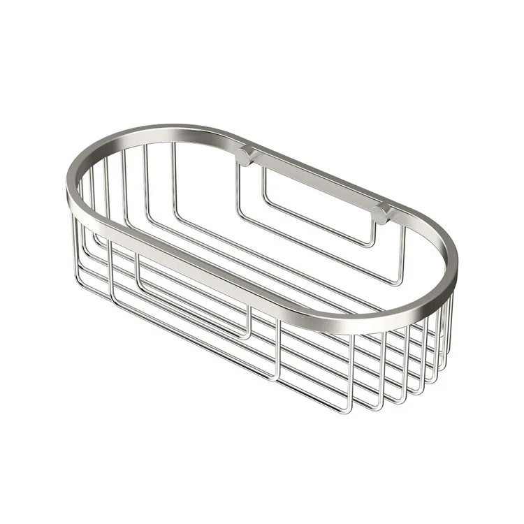 Shower Basket Oval Basket Satin Nickel 9.75 Inch Concealed Mounting Stainless Steel - Frankwebs