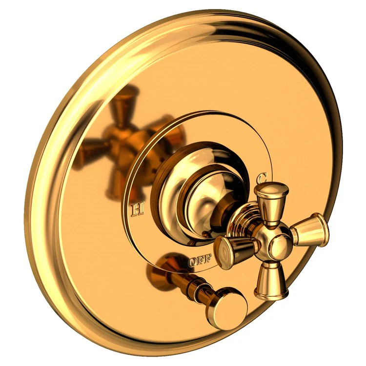 Sutton Pressure Balance Tub/Shower Valve Trim Only with Cross Handle - Satin Bronze PVD - Frankwebs