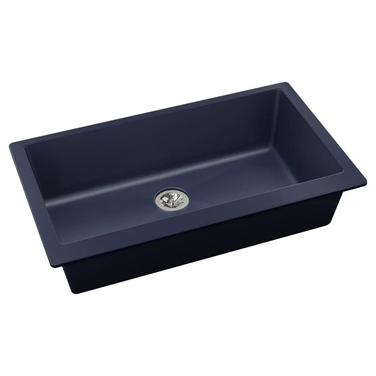 Kitchen Sink Quartz Luxe 36 x 19 Inch Single Bowl Perfect Drain Charcoal Undermount - Frankwebs
