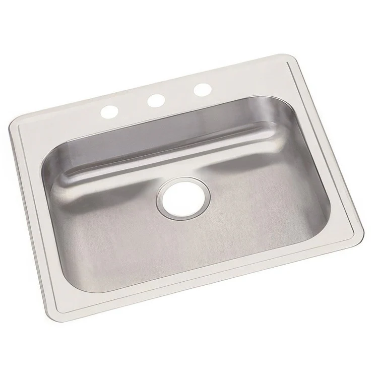 Kitchen Sink Dayton 25 x 22 Inch Single Bowl ADA Satin Drop-In Rectangle Drain Location Rear Center Depth 5-3/8 Inch Bottom Only Pads - Frankwebs