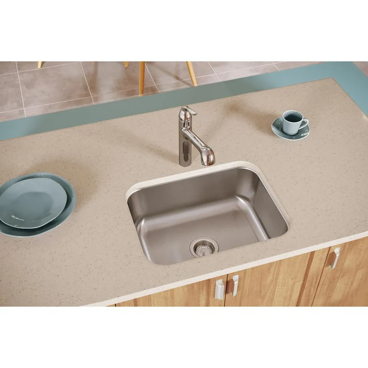 Kitchen Sink Dayton 23.5 x 18.25 Inch Single Bowl Soft Satin Undermount - Frankwebs