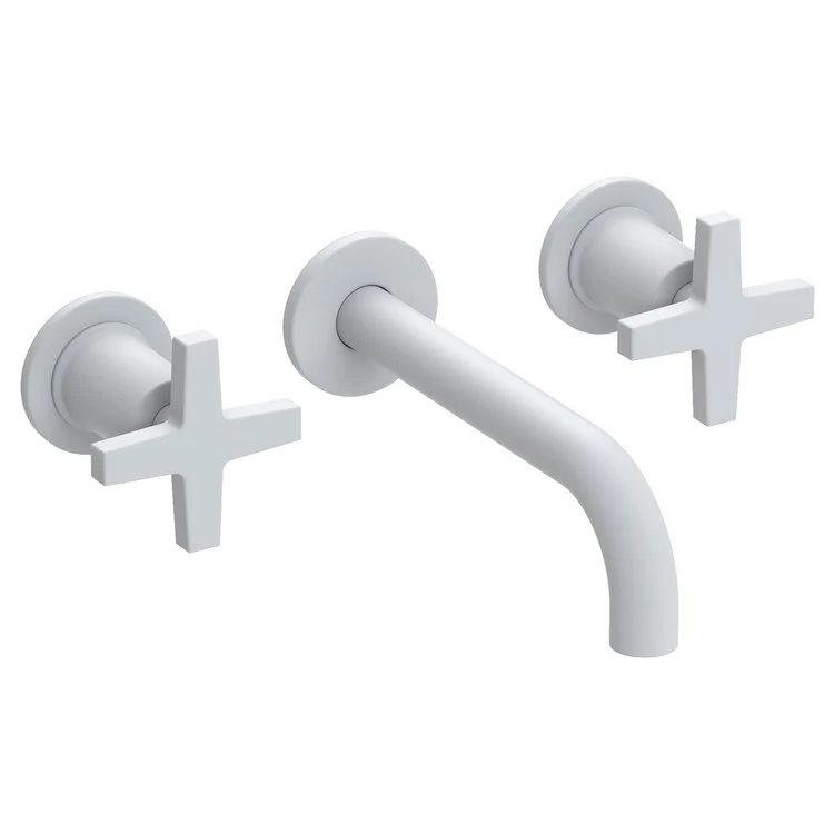 Lavatory Faucet Dorrance Wall Mount 8 Inch Spread 2 Cross ADA Watersense French Gold PVD 1.2 Gallons Per Minute Brass Less Drain Spout Reach 7-1/9 Inch - Frankwebs