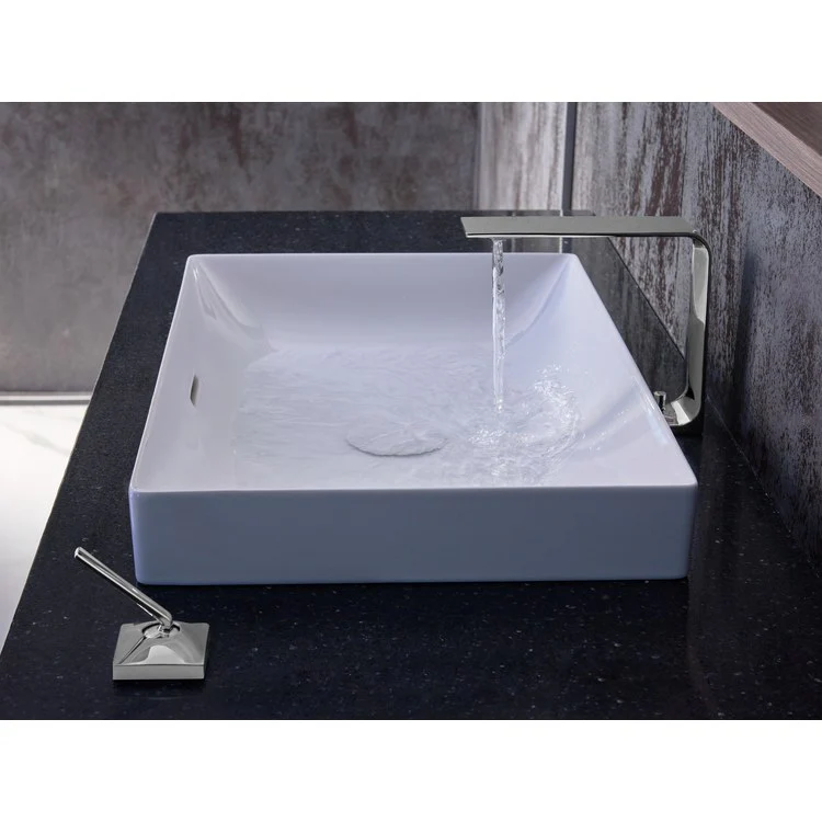 Vessel Kiwami Renesse Rectangle Lavatory Cotton Vitreous China 23-5/8 x 14-5/16 x 2-3/4 Inch ADA - Frankwebs