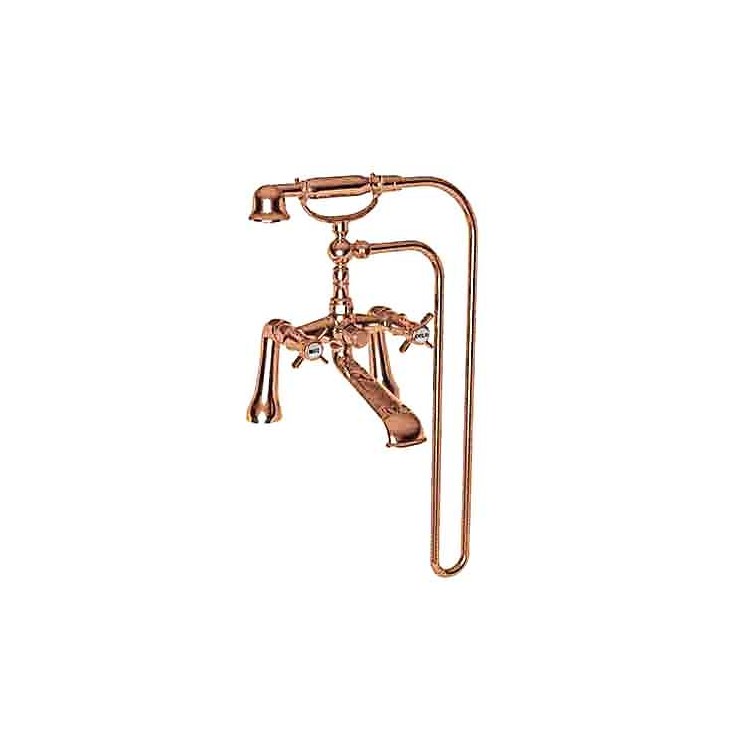 Tub Filler Fairfield Deck Mount with Handshower Exposed 2 Cross ADA Fixed Flat Black 2 Hole - Frankwebs