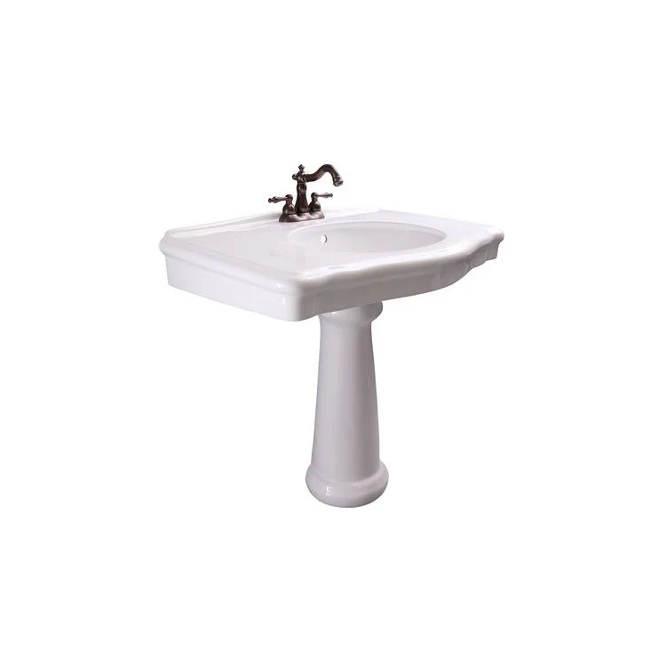 Pedestal Top Anders with Overflow 34-3/8 Inch White Vitreous China Rectangle - Frankwebs