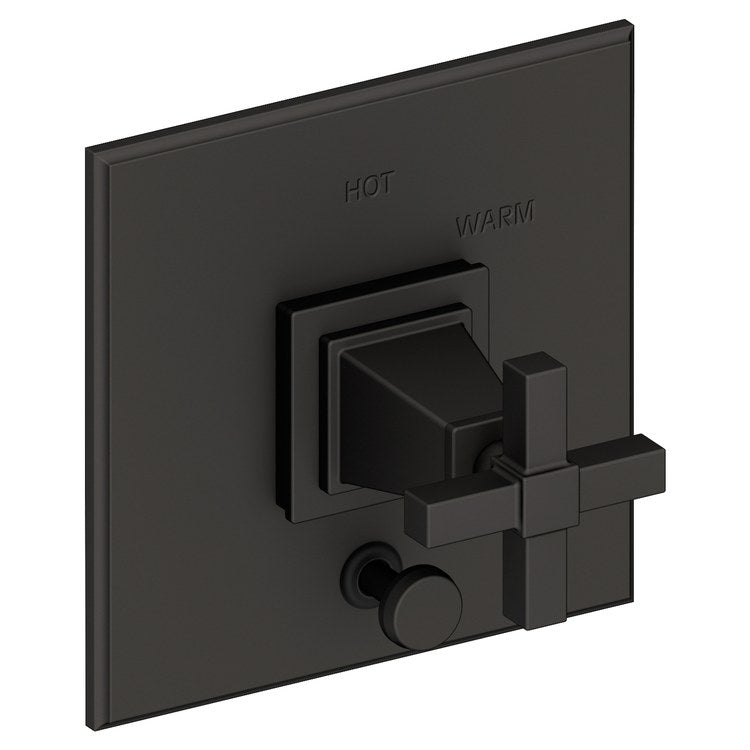 Pressure Balance Valve Trim Malvina Square with Diverter 1 Cross Aged Brass ADA Depth 4 Inch - Frankwebs