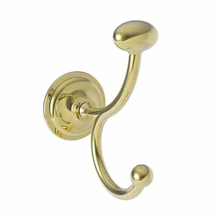 Robe Hook Miro Double Vertical Satin Gold PVD 4-6/7 Inch 3-7/9 Inch Wall Mount Brass - Frankwebs