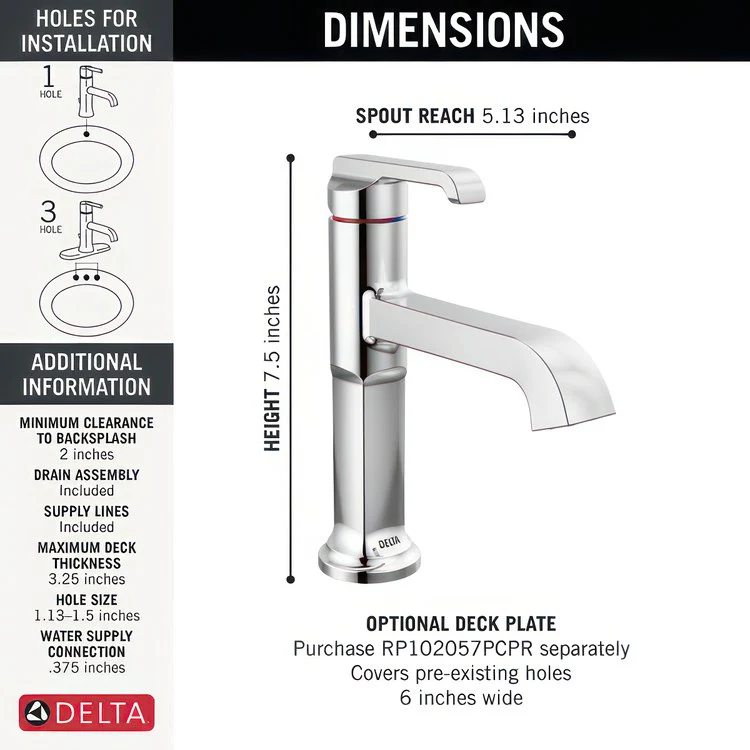 Tetra Single Handle Bathroom Faucet with Pop-Up Drain and Lumicoat - Frankwebs