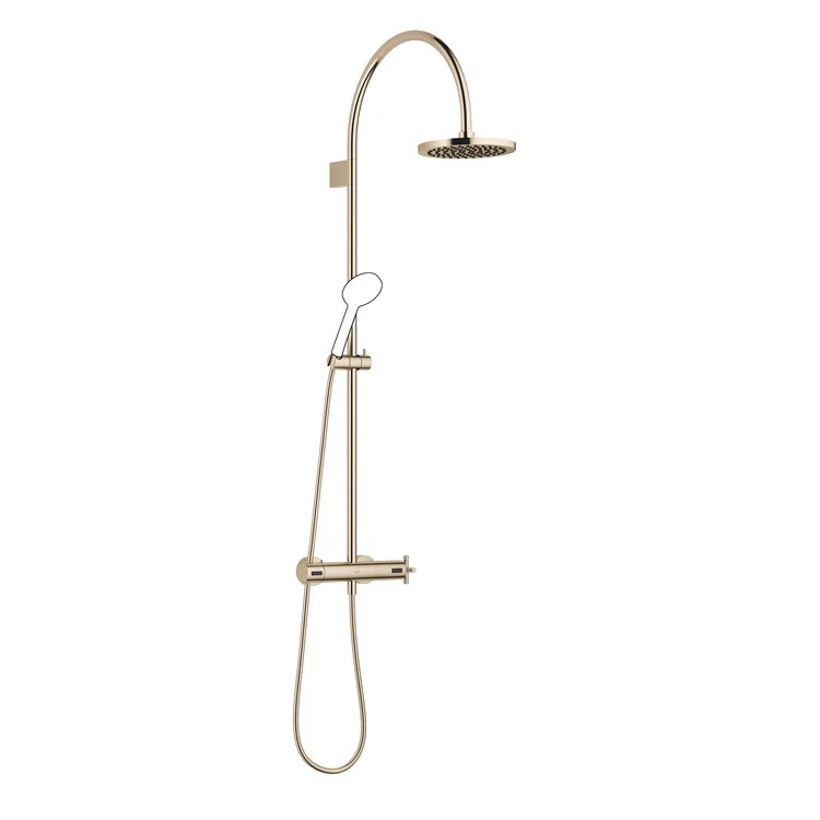 Shower Set TARA Exposed with Thermostat Less Handshower 1 Cross Champagne 1.8 Gallons per Minute - Frankwebs