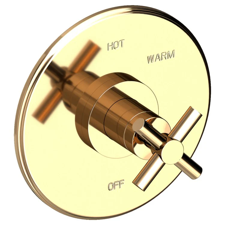 Pressure Balance Valve Trim East Linear Round 1 Cross Midnight Chrome ADA Depth 3-3/7 Inch - Frankwebs