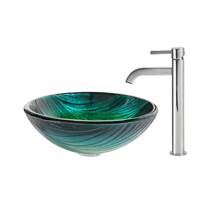 Nei Glass Vessel Sink with Ramus Faucet - Frankwebs