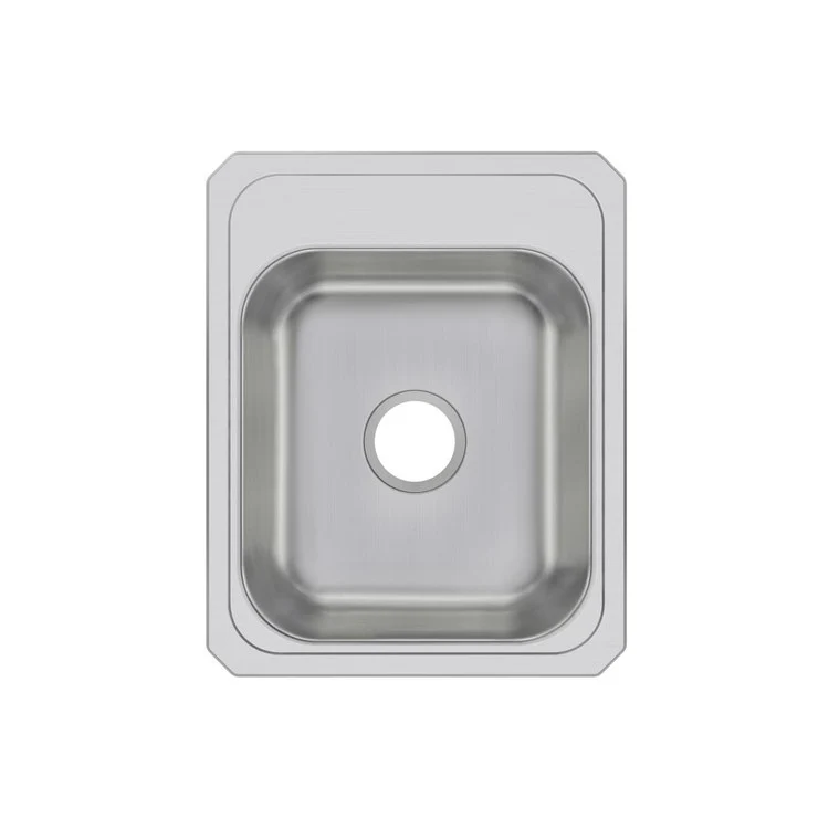 Kitchen Sink Celebrity 17 x 21.25 Inch Single Bowl Brushed Satin Drop-In - Frankwebs