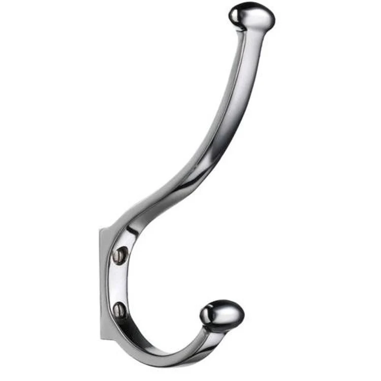 Coat Hook Classic Single Polished Chrome 6 Inch 3-7/8 Inch Wall Mount Brass - Frankwebs
