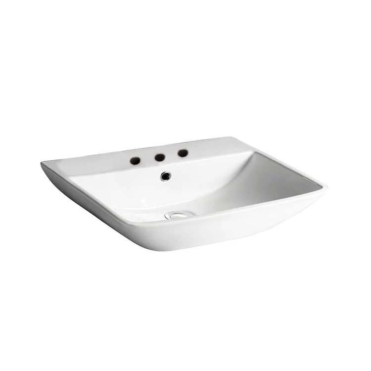 Lavatory Sink Summit 600 Wall Hung 23-5/8 Inch 8 Inch Spread Rectangle White - Frankwebs