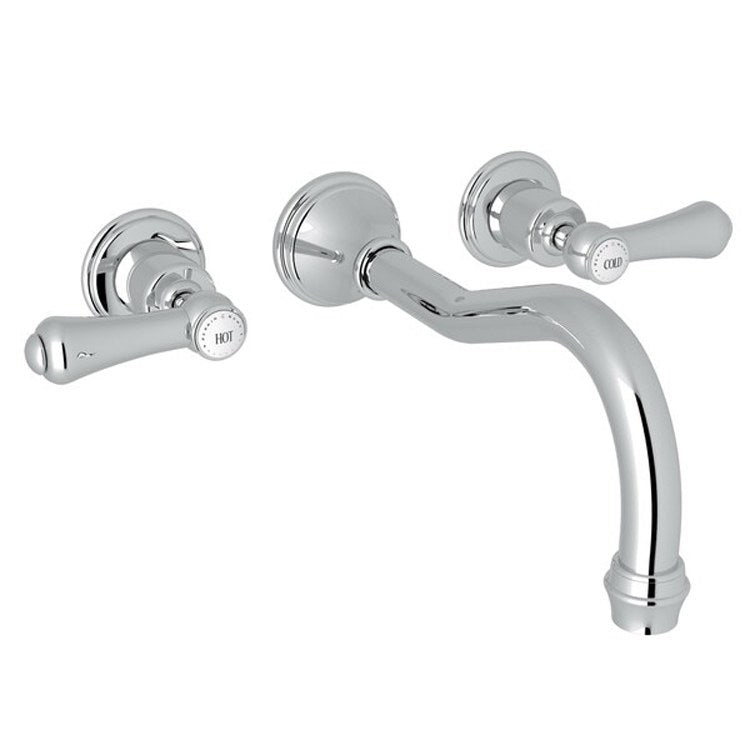 Tub Filler Georgian Era Wall Mount 2 White Porcelain Lever Column Spout English Bronze - Frankwebs