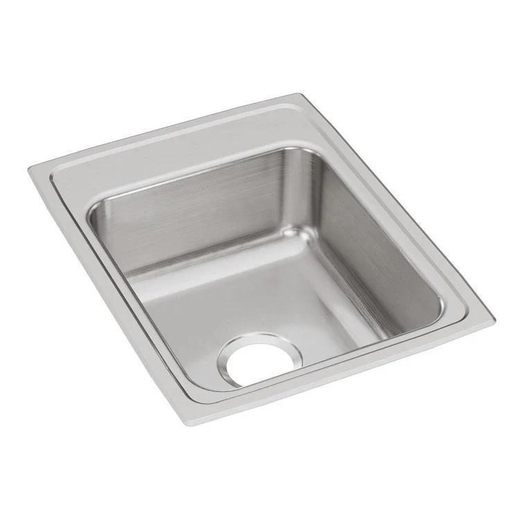 Kitchen Sink Lustertone Classic 17 x 22 Inch Single Bowl Lustrous Satin Drop-In Stainless Steel Drain Location Center Bottom Only Pads - Frankwebs