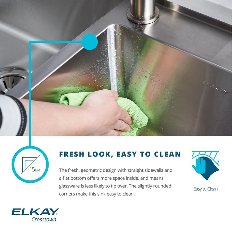 Kitchen Sink Crosstown 33 x 22 Inch Double Bowl Equal Kit 1 Hole ADA Polished Satin Drop-In Undermount Rectangle Drain Location Rear Center Depth 6 Inch Sound Guard Slim Rim - Frankwebs