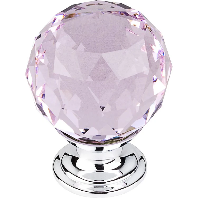 Knob Crystal Pink for Decorative Hardware Brushed Satin Nickel Brass 1-3/8 Inch 1-3/4 Inch - Frankwebs