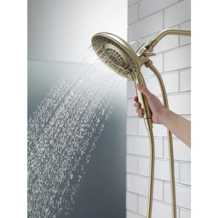 Handshower Combination In2ition Universal Showering Components 2-In-1 Lumicoat Champagne Bronze WaterSense 5 Function 6-13/16 Inch Includes 60-82 Inch Stretchable Metal Hose 1.75 Gallons per Minute - Frankwebs
