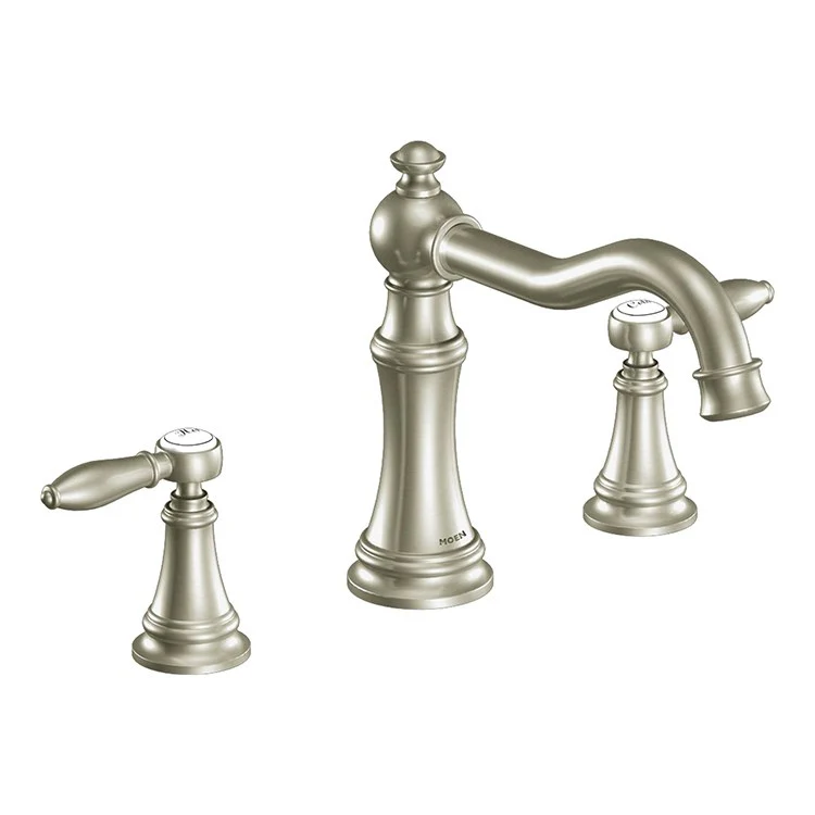 Roman Tub Trim Weymouth 2 Lever Brushed Gold ADA 10 Inch Spread - Frankwebs
