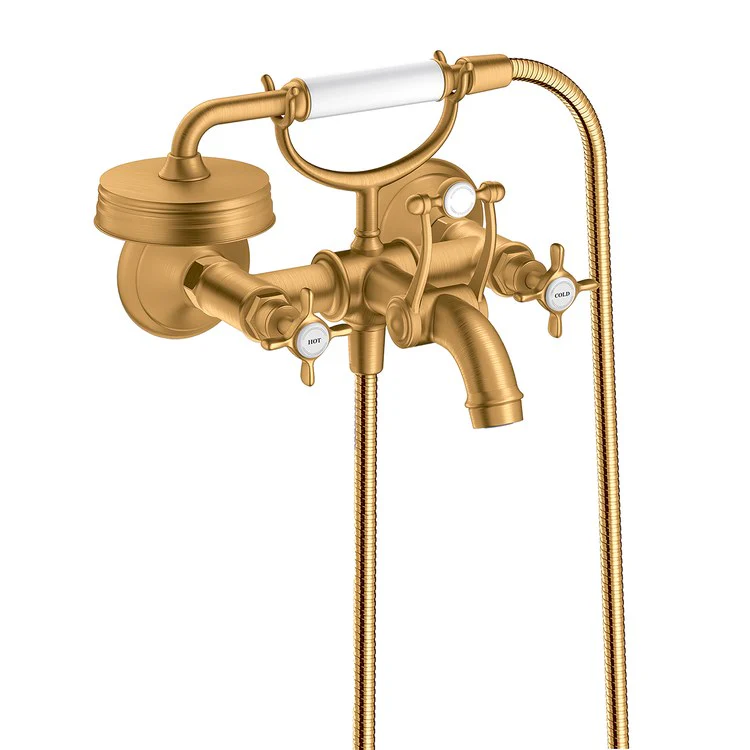 Montreux Two Handle Wall-Mount Tub Filler with Handshower - Frankwebs