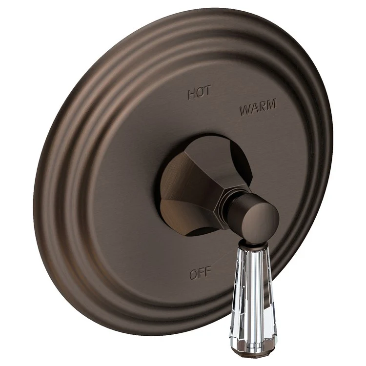 Pressure Balance Valve Trim Metropole Round 1 Crystal Lever Flat Black ADA Depth 3-5/9 Inch - Frankwebs