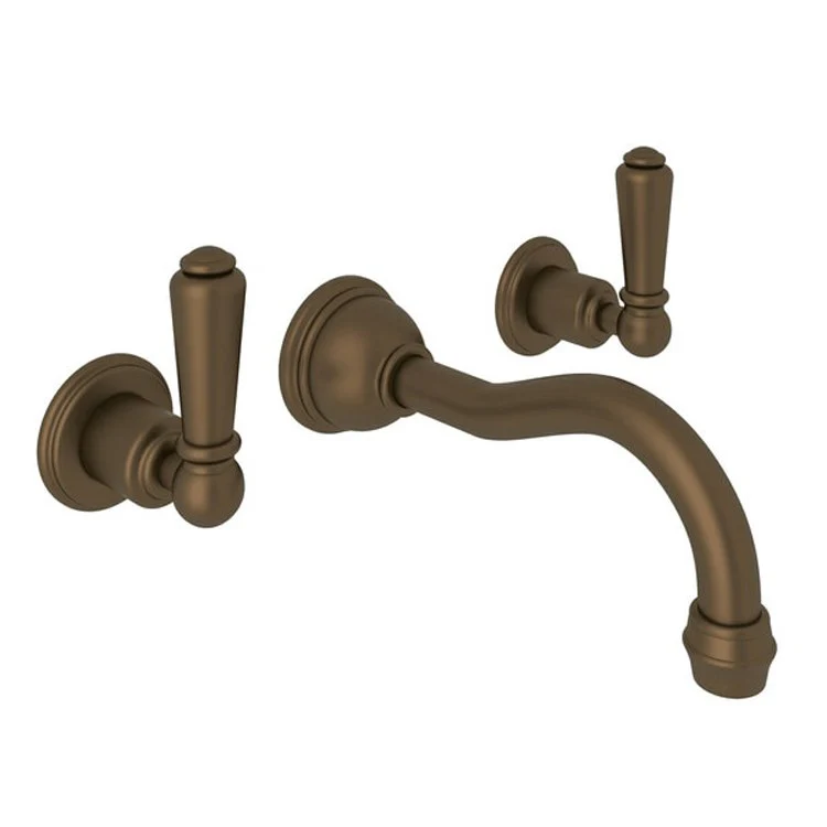 Lavatory Faucet Edwardian Wall Mount 2 Lever Satin Nickel 1.2 Gallons per Minute Column Spout - Frankwebs