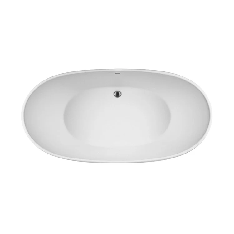 Soaking Tub Elise 73 x 37 Inch Freestanding Integrated Pedestal Center White Gloss Sculpturestone 102 Gallons 21-3/4 Inch - Frankwebs