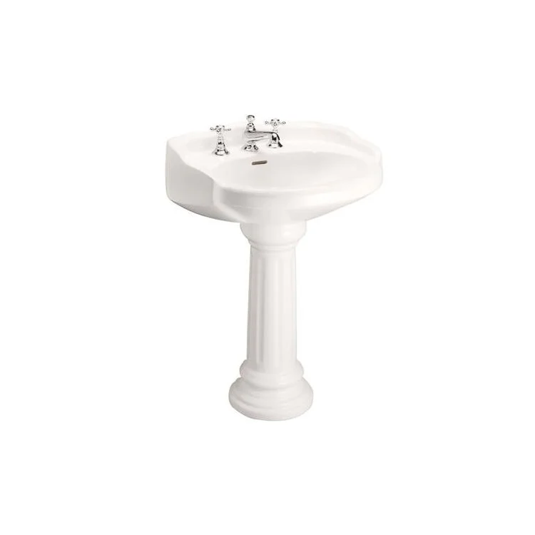 Pedestal Top Victoria 26 Inch Bisque 8 Inch Spread Vitreous China - Frankwebs