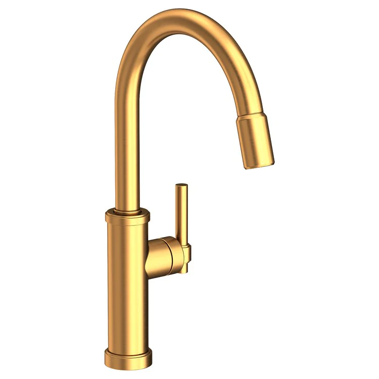 Kitchen Faucet Seager 1 Lever ADA Polished Brass Uncoated Living Pull Down Spout Height 10-4/5 Inch 1.8 Gallons per Minute - Frankwebs