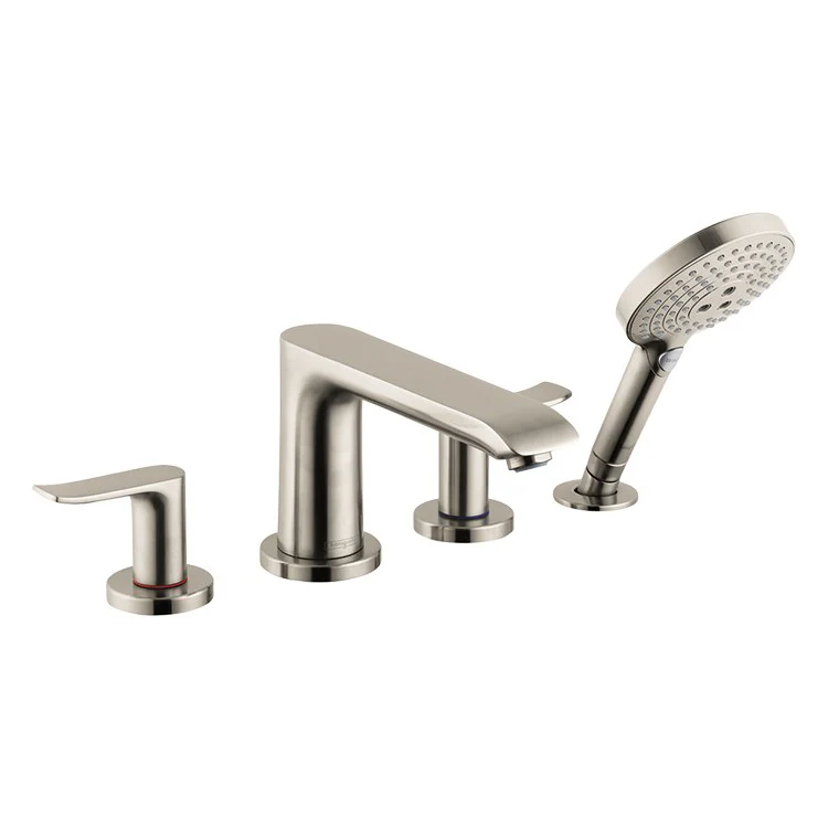 Metris Two Handle 4-Hole Roman Tub Filler Trim with Handshower - Frankwebs