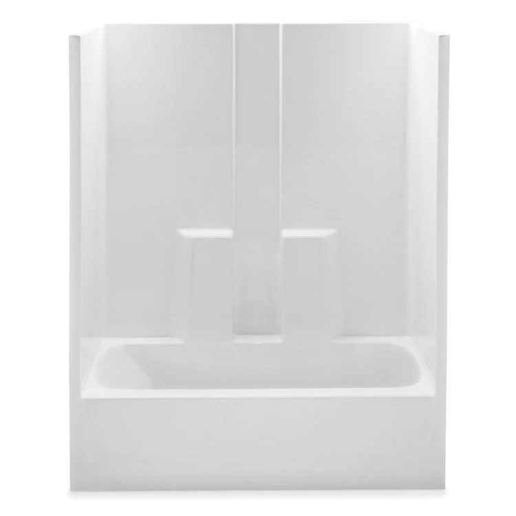 Tub and Shower Module Left Drain White 3 Shelves 42 Gallons 60 x 32 x 78-1/4 Inch - Frankwebs