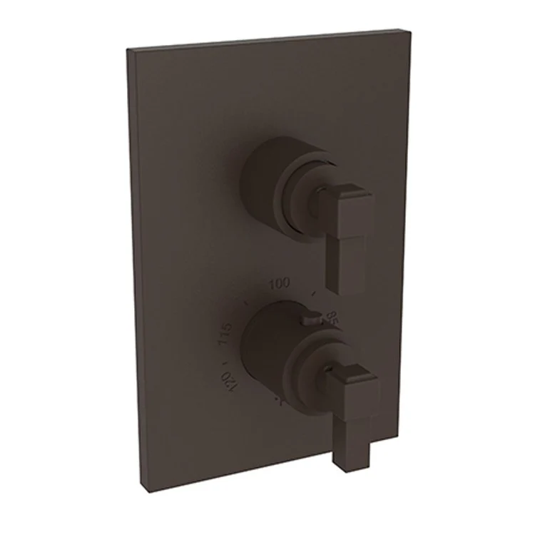 Thermostatic Trim Malvina Rectangular Plate 2 Lever Antique Copper ADA for Luxtherm 1/2 Inch Rough Valve Face Plate Diverter and Temperature-Adjust Handles Brass - Frankwebs